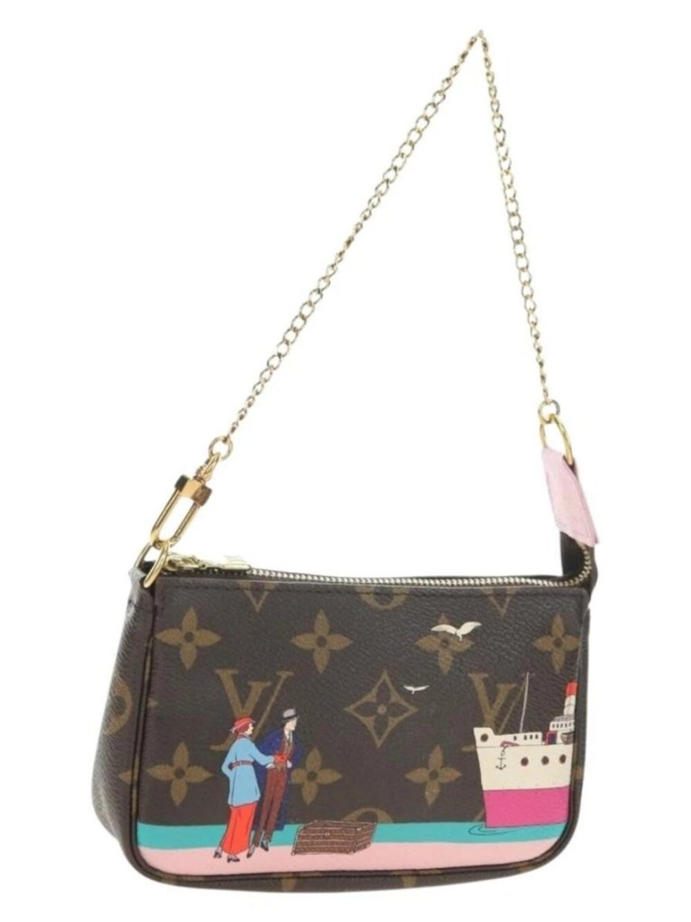 LOUIS VUITTON Monogram Mini Pochette Accessoires Pouch N41667 LV Auth 180386M